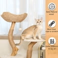 thumbnail image 4 of Modern Cat Tree for Indoor Small Cats - Real Wood Cat Tower with Scratch Post Hiding Enclosure-Unique Cat Tree, 4 of 6