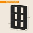 thumbnail image 2 of PetFurnishn Bookshelf with Storage Bin, 6-Cube Storage Organizer, Modern Wood Open Bookcase, Multifunctional Display Shelf for Living Room, Bedroom, Home Office-6 Cube-Matte Black, 2 of 10