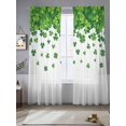 thumbnail image 2 of Green Leaves Sheer Curtains 84 Inch Length 2 Panels Set Window Treatments, Watercolor Botanical Pastoral Elegant Rod Pocket Semi Curtains for Living Room/Bedroom/Kitchen Décor, 104"W x 84"L, 2 of 7