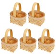 thumbnail image 2 of 5pcs Woven Baskets with Handle Handmade Gift Holders for Party Favors, Festive Decor, and Home Storage, 2 of 4