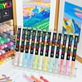 thumbnail image 2 of 12/24/36/48/60 Colors Acrylic Paint Markers, Fine Tip Acrylic Paint Pens for Rock Painting, Ceramic, Wood, Canvas, Plastic, Glass, Stone, Calligraphy, Card Making, DIY Crafts, 2 of 9
