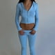 thumbnail image 3 of Gibobby Set Pants y Sudadera Mujer Traje con capucha de punto Conjunto de pantalones de manga larga de cintura alta sexy para mujer(Azul,M), 3 of 4