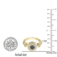thumbnail image 2 of Dazzlingrock Collection 0.12 Carat (ctw) Round Black & White Diamond Cluster Engagement Ring for Women in 18K Yellow Gold, Size 7, 2 of 3