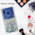 thumbnail image 7 of Galaxy A20 Case, Galaxy A30 Case Hard Clear Glitter Sparkle Flowing Liquid Case - Silver, 7 of 7