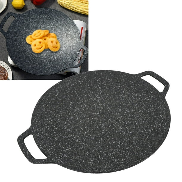 Sartén Redondo Antiadherente Con 2 Asas, Sartén Con Revestimiento De 6 Capas Para Asar Tocino, Carnes Y Bistec En Interiores Y Exteriores, Para Parrillas De Gas, Estufas,