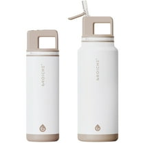 GROSCHE ALPINE Flip 'N Sip Insulated Water Bottle, Leakproof Water Bottle with Straw, Cream White (20oz   40oz - Pack of 2)