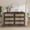 Black, variant on 6 Drawer Rattan Dresser for Bedroom, Mid-Century Boho Chest of Drawers with Gold Handles&Rounded Corner Design,Large Storage Organizer for Living Room
