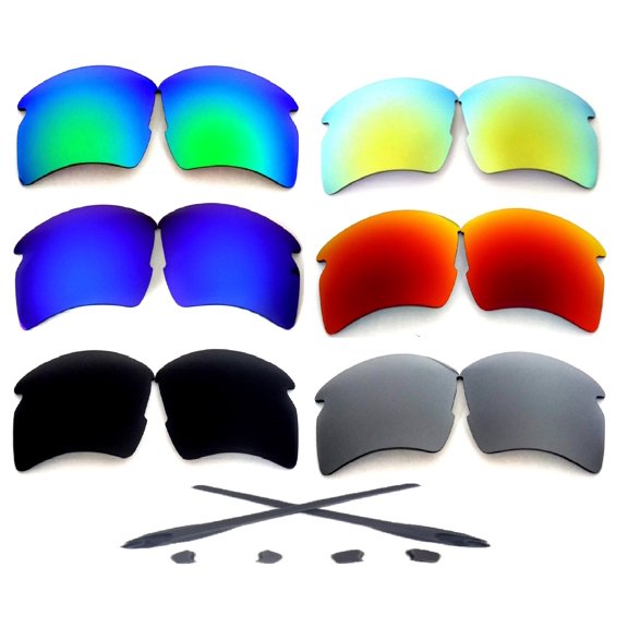 7 Pairs Galaxy Replacement lenses For Oakley Flak 2.0 XL Sunglasses Polarized Multiple Selection Black/Blue/Green/Silver/Red/Gold/Rubber Kits