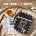 thumbnail image 3 of Yuyamidu Eagle Bible Cover Case for Women American Flag Quilted Bible Carrying Case with Bible Tabs Bookmarks Portable Bible Cover Black Bible Carrying Cases Bag with Tote Handle, 3 of 8