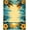 Blue Orange Yellow, Pattern 8, variant on Design&I 8'x10' Washable Area Rug Sleek Flatweave Pet Friendly Hawaii Guitar Tiki Pineapple Hibiscus Motifs Luau Party Surf for King Size Bedroom, Under Bed