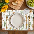 thumbnail image 4 of Yellow Spring Floral Placemats Set of 8, Flowers Leaves Elegant Pastoral Placemats for Dining Table, Place Mats for Kitchen Tabletop, Waterproof Wipeable Dining Table Mats Set, 4 of 9