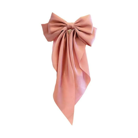 QHUDLV Elegant Soft Large Bow Ribbon Hair Clip Fashion Satin Hairpin Hair Headbands S Spring Ponytail Girls Accessories R1T0 Clip