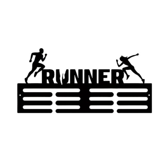 Colgador de medallas, soporte para medallas, resistente, utilitario, versátil, ahorra espacio, metal negro, almacenamiento de medallas para correr, 40x195cm