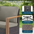 thumbnail image 5 of Unnifurnzi 7 Pieces Outdoor Furniture-All Weather Wicker Outdoor Swivel Chair with Patio Couch Patio Conversation Sets for Garden Backyard Balcony Poolside-Brown/Gray, 5 of 7