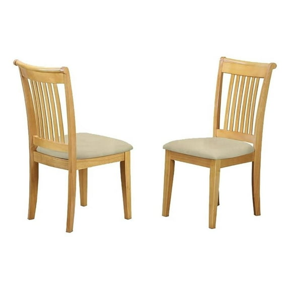Pemberly Row 18" Traditional Wood Dining Chair in Oak (Set of 2)