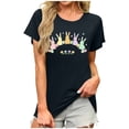 thumbnail image 2 of Odbmxy Summer Tee Shirts for Women Easter Short Sleeve Tops for Women Casual Loose Holiday Black Pullover Graphic Tops, 2 of 6