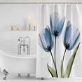 thumbnail image 4 of Blue Tulip Waterproof Fabric Shower Curtain,Abstract Flower Country Farm Floral White Waterproof Fabric Shower Curtain for Bathroom Curtains Bathtubs Shower Curtains with 12 Hooks Extra Long 72x96, 4 of 8