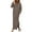 Khaki, variant on Wlynlyn Womens Hoodies Dress Long Sleeve Drawstring V Neck Casual Loose Hooded Sweatshirt Fall Solid Slit Sweat Dresses with Pocket
