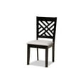 thumbnail image 3 of Baxton Studio Lilly Modern and Contemporary Grey Fabric Upholstered and Dark Brown Finished Wood 5-Piece Dining Set, 3 of 7