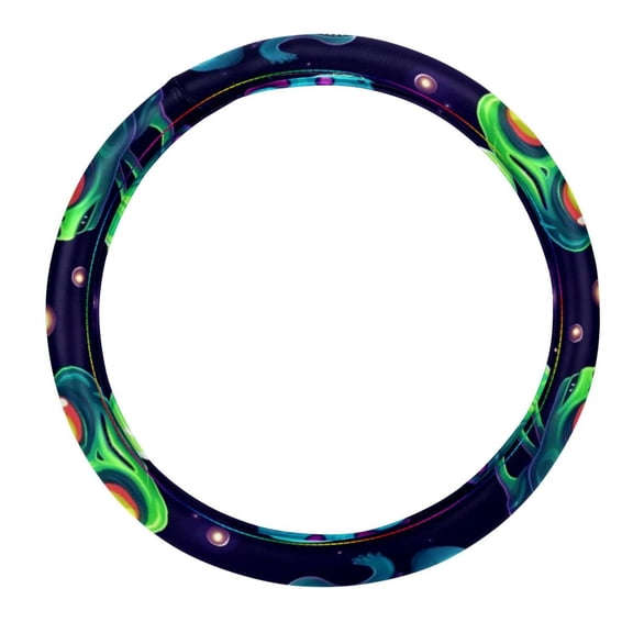 Alien 14.5 Inch Printing PVC Leather Car Wheel Cover Steering Wheel Covers Auto Accessories