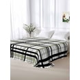 thumbnail image 6 of Sage Green Black Plaid Flat Sheet Only Twin Size, Soft Breathable Bed Top Sheets for Mattress, Farmhouse Green Black Checkered Luxury Bedding Flat Sheets for Home Hotel Bedroom Bed Protection, 6 of 9