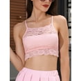 thumbnail image 2 of IDOPIP Lace Bralette for Women Spaghetti Strap Keyhole Cutout Back Sheer Camisole Tanks Going Out Tops S-3XL, 2 of 9