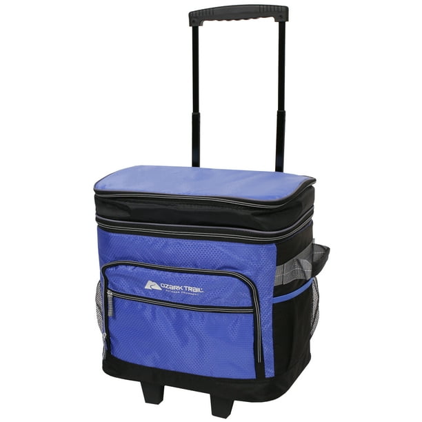 Ozark Trail 42 Can Rolling Cooler w/ Hard Liner, Blue