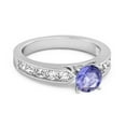 thumbnail image 3 of 0.85 Ct Tanzanite 925 Sterling Silver Marguerite Tale Of Beauty Women Valentines Day Gifts Ring, 3 of 3