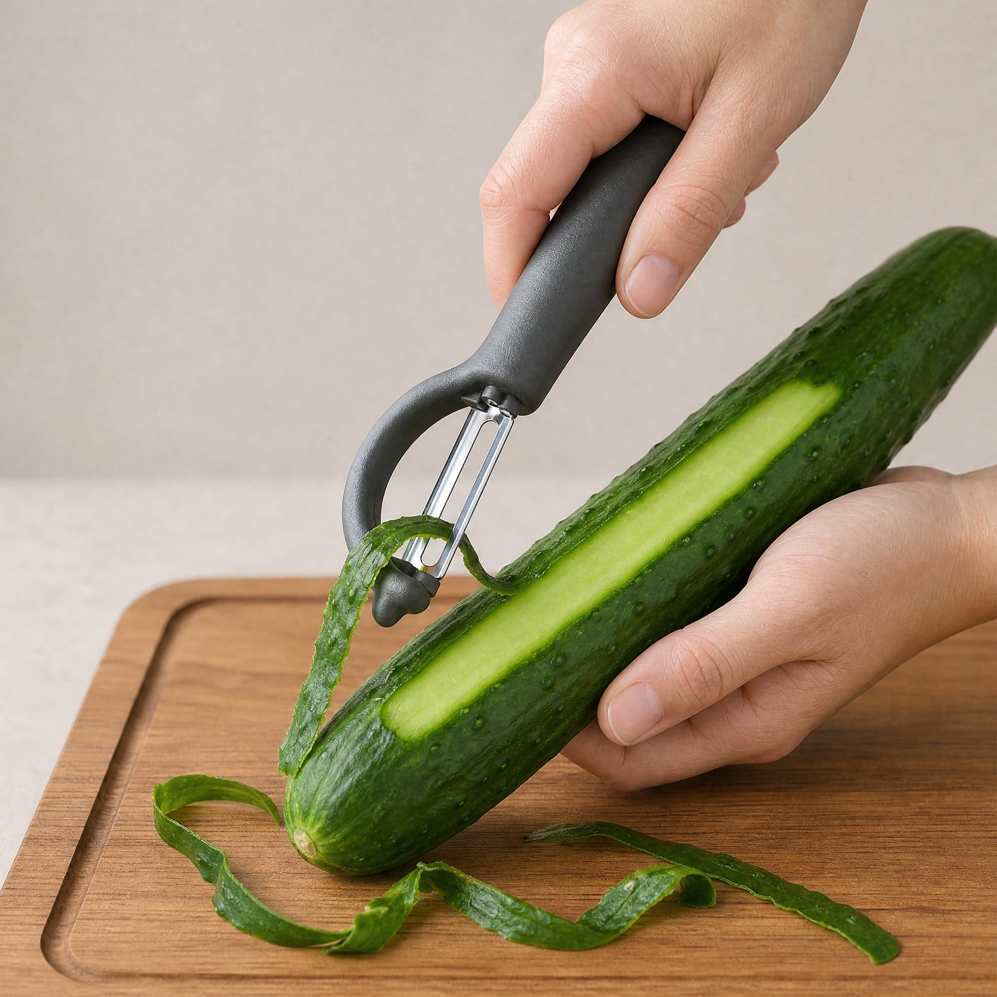 Unique Bargains Plastic Apple and Potato Peeler with Ergonomic Handle Black 6.5x1.4 inch