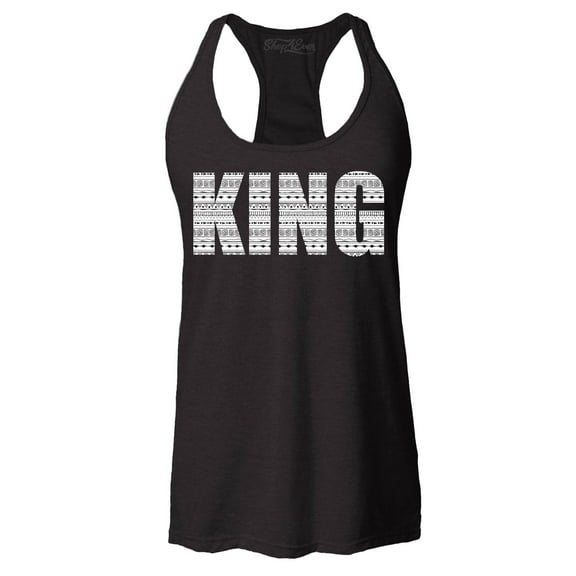 Shop4Ever Women's King African Pattern Style Racerback Tank Top XX-Large Black