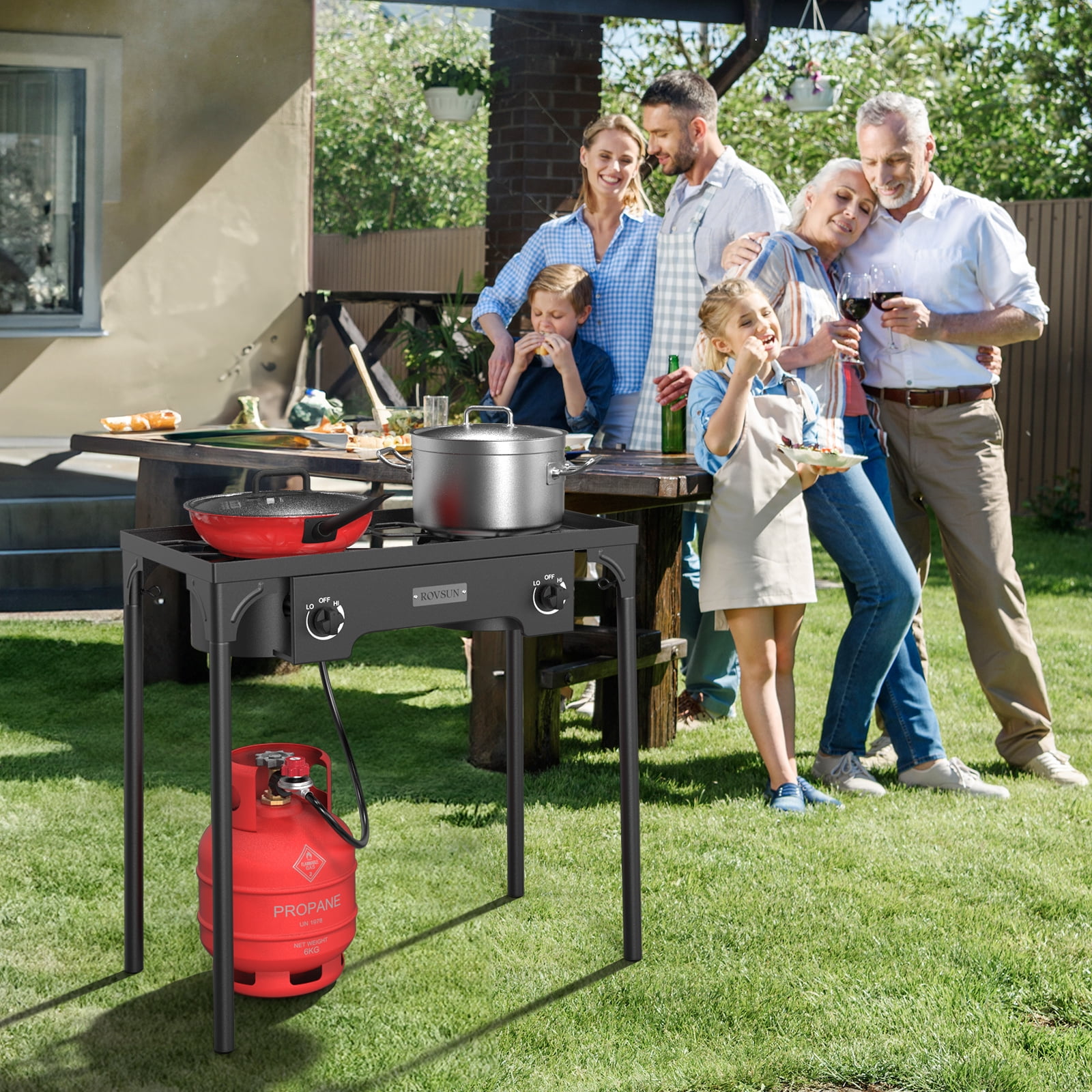 Matladin, 2 Burner Gas Propane Stove, 150000 BTU, Black - Walmart.com