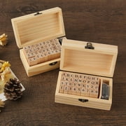 36pcs Alphabet Stamps Vintage Wooden Rubber Letter Number Stamp Set for DIY Craft Card Making Scrapbooking Supplies - Seal Body