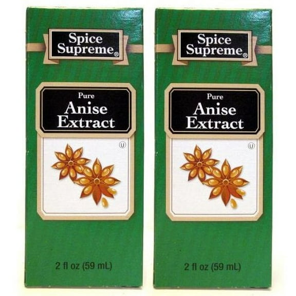 Spice Supreme Flavorings: Pure Anise Extract (Pack of 2) 2 oz Size