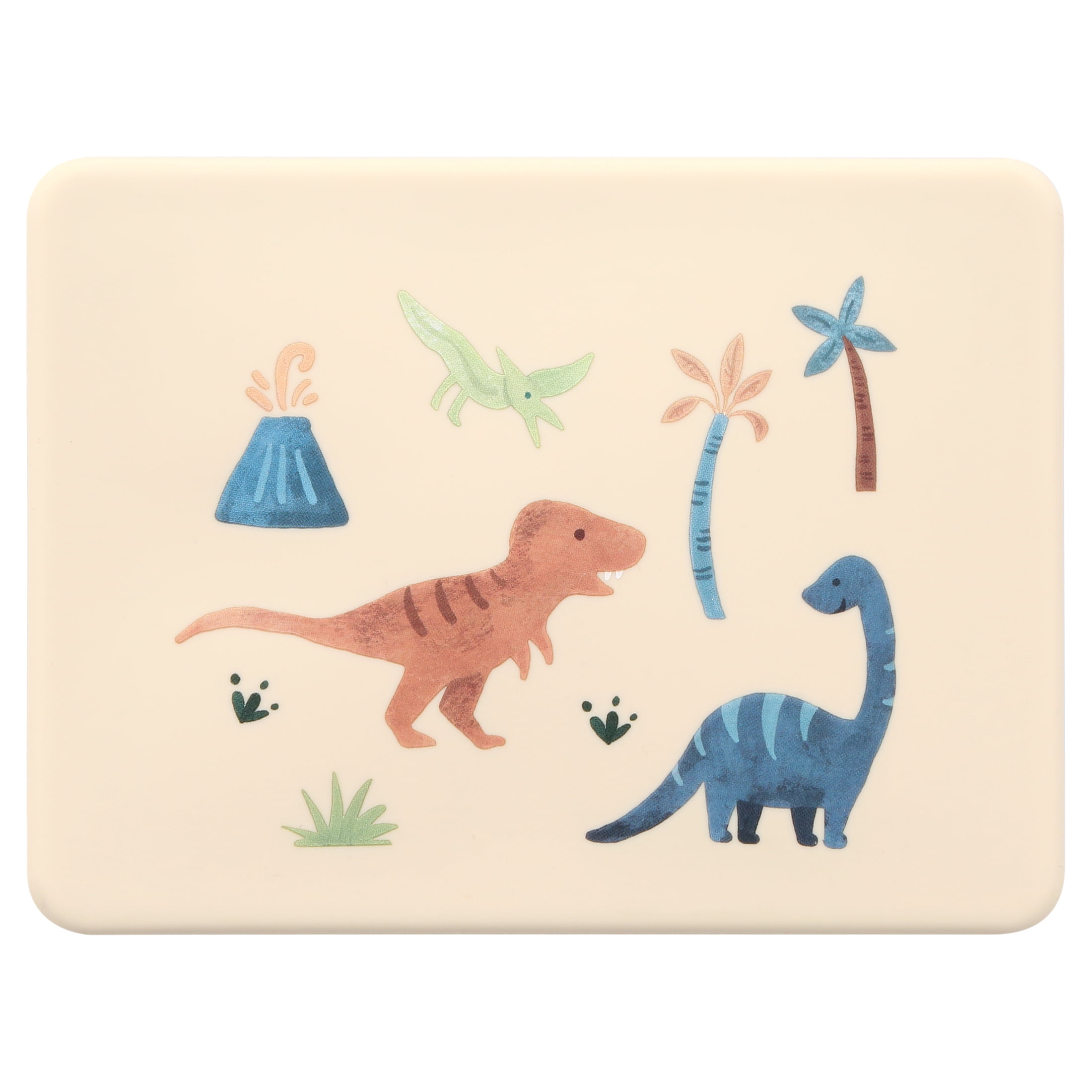 Austin Baby Co Leak-Proof Mini Bento Lunch Box for Toddler and Kids – Silicone Container with 3 Leak-proof Compartments – Food-Safe Materials, Dishwasher Safe, and BPA Free (Dinosaur Warm Cream)