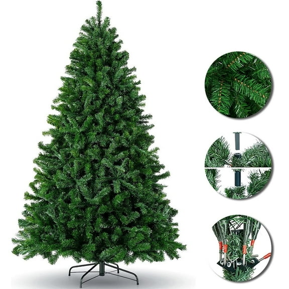 ASTRAEA 7.5ft Spruce Artificial Holiday Christmas Tree for Home Party Decoration, 1188 Branch Tips with Christmas Tree Stand & Metal Hinges, Easy to Assemble