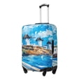thumbnail image 1 of Balery Greek Island Windmills Painting Funda de equipaje, fundas para maletas, elástica, lavable, protector de maletas, compatible con maletas de 18 a 32 pulgadas-Large, 1 of 7