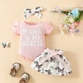thumbnail image 2 of kpoplk Daddy's Girl Baby Clothes Newborn Short Sleeve Romper Ribbed Shorts Headband Sets 3Pcs Infant Summer Outfits Size 0-3 Months,Pink, 2 of 7