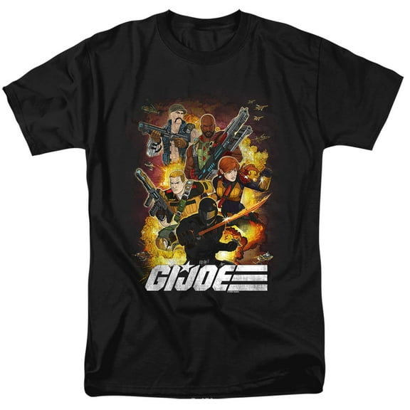 G.I. Joe Hero Group Unisex Adult T Shirt, Black, 2X-Large