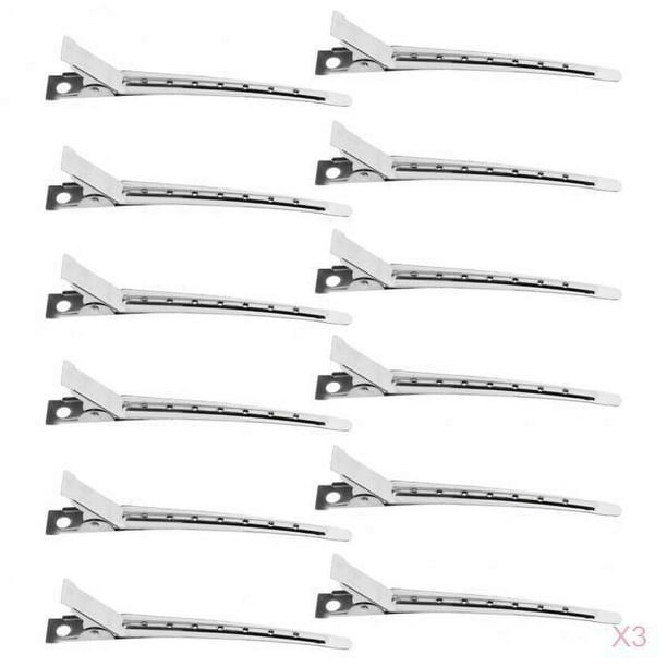 Pinzas de agarre de metal para el cabello de 36 piezas, pinzas de corte de corte de peluquería, acero inoxidable
