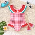 thumbnail image 5 of Shadoumai Girls One Piece Swimsuit Size 16 Sheer Mesh Girls Swimwear Tankini Quick Dry Contrast Color Ruffle Bathing Suit Tween Adjustable Straps Padded Modest Swimwear, 5 of 9
