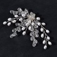 thumbnail image 2 of Elegante Crystal Pearl Shoes Clip 2pcs Sparkling Floral Women # 39; s Clip de decoración de tacón alto Diy Shoe Hebilla Accesorios para mujeres, Silver Feliz Sencillez, 2 of 4