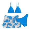 thumbnail image 1 of Girls 3 Piece Bikini Set with Mesh Cover Up Rash Guard Teen Youth Swimwear Bathing Suit, 1 of 7