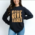 thumbnail image 2 of Give Thanks Block Distressed - Women's Garment Dyed Long Sleeve Graphic T-Shirt, 2 of 11