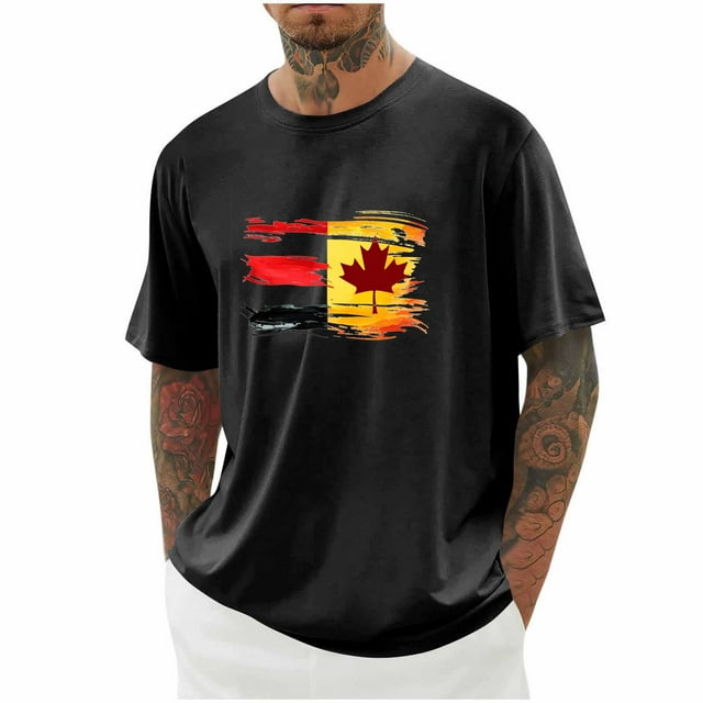 Styesk T-Shirts pour Homme Imprimé Col Rond Mode Décontractée Manches Courtes Blouses