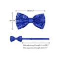 thumbnail image 3 of INSPIRE CHIC Men's Sequin Bow Ties Adjustable Neck Length Solid Color Bow Ties Blue, 3 of 4
