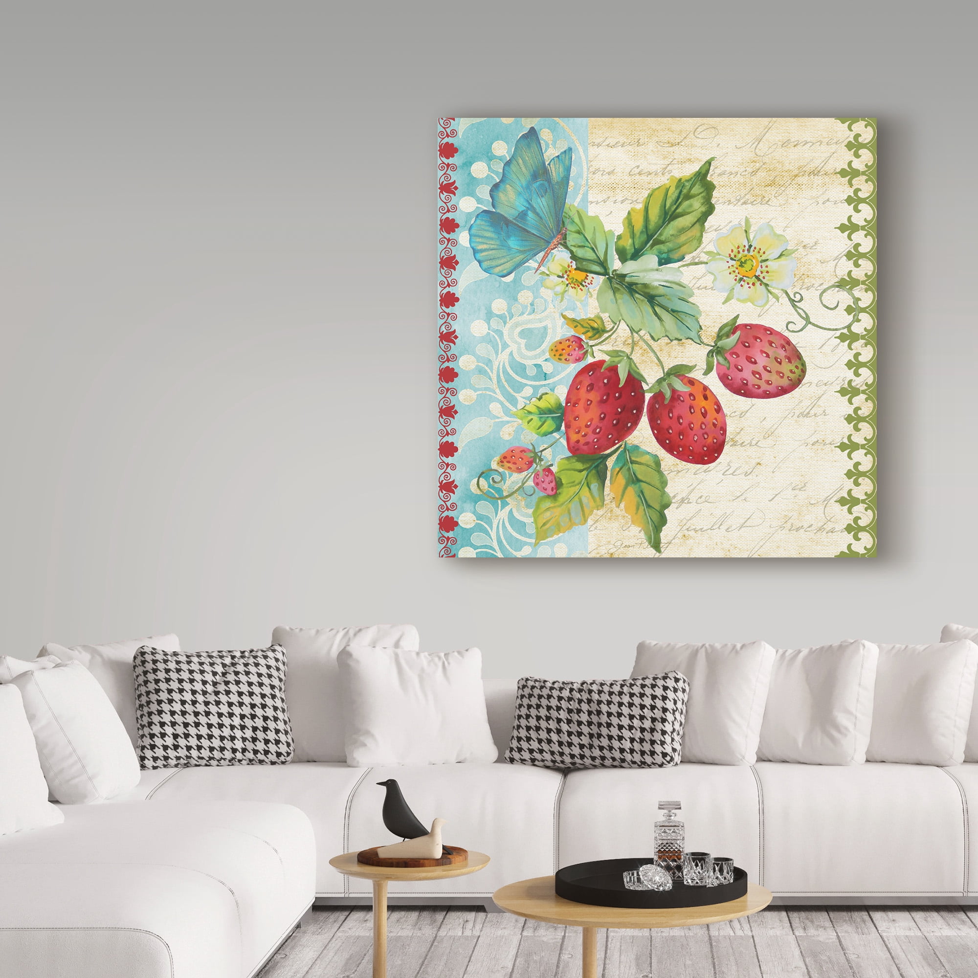 Trademark Fine Art 'Vintage Fruit Strawberries' Canvas Art by Jean Plout