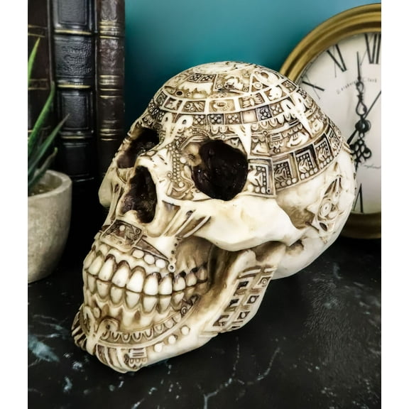 Aztec Nahuatl Codices Mexica Mesoamerican Calendar Tattoo Skull Decor Statue