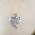 thumbnail image 3 of Dazzlingrock Collection 0.05 CT White Diamond Ladies Heart Moms Gift Mothers Journey Pendant, Sterling Silver, 3 of 5