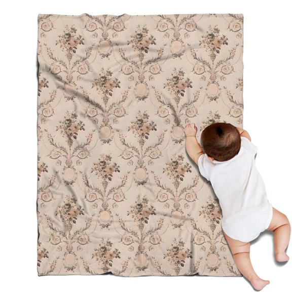 Pioneer Flower Floral Print Pattern Blanket,Comfortable Soft Lamb Wool Throw Blanket,All Season,Warm Lightweight Blankets for Sofa Bed Couch Living Room Chair,30"x40"