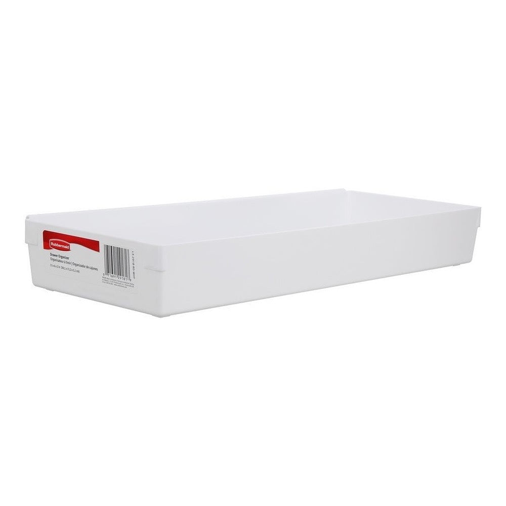Rubbermaid Drawer Organizer Plastic 6 x 15 x 2 inch White, 2 Pack